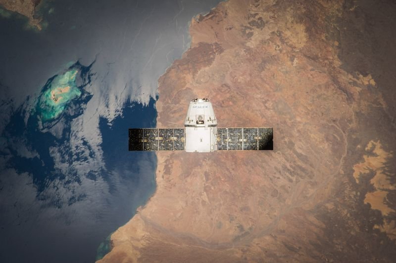 Satellite in orbit observing Earth
